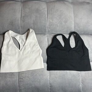 Gilly Hicks White & Black Ribbed Women's Sport Bras size small